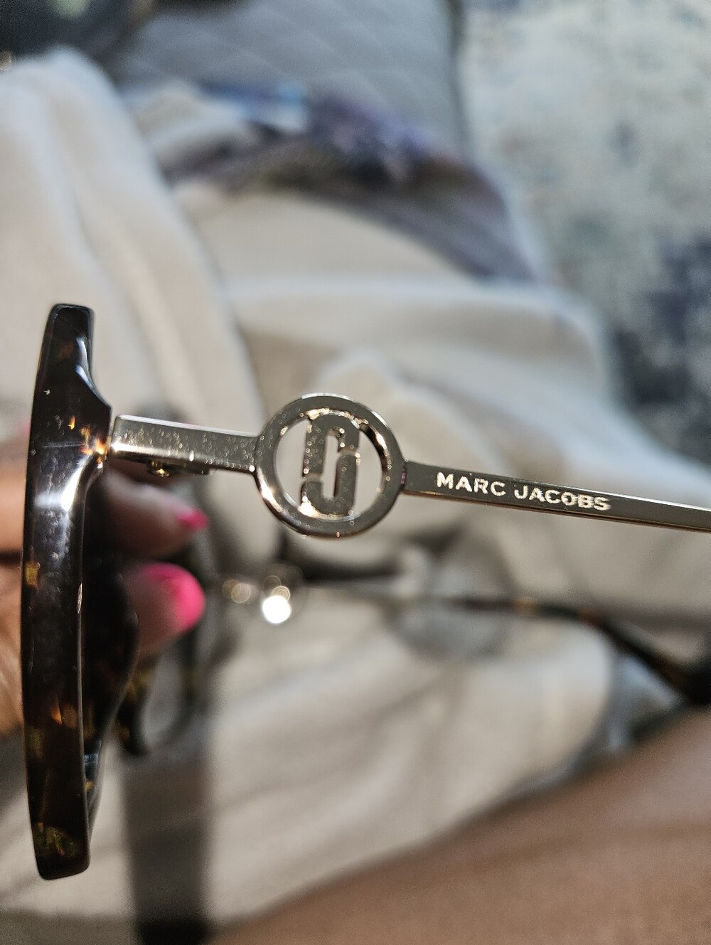 Marc Jacobs Tortoiseshell Sunglasses with Gold Temples